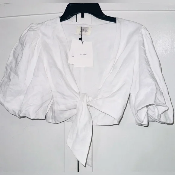 DISSH Hallie White Linen Top - Picture 5 of 7